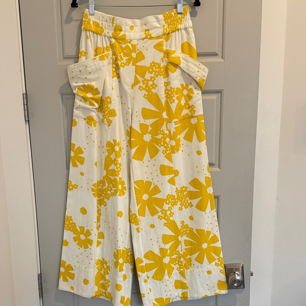 THML Yellow Floral Wide Leg Pants